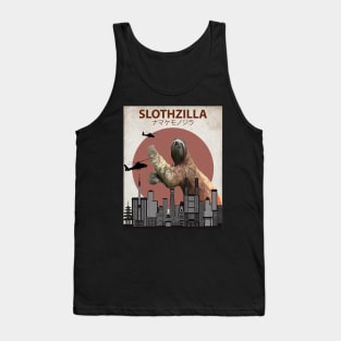 Slothzilla Sloth Giant Monster Parody Tank Top